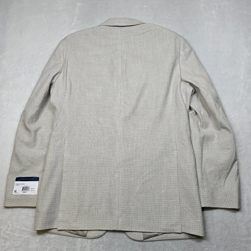 Tommy Hilfiger Conrad Sport Coat Mens 40R White Tan Modern Fit Blazer‎ $295 NEW